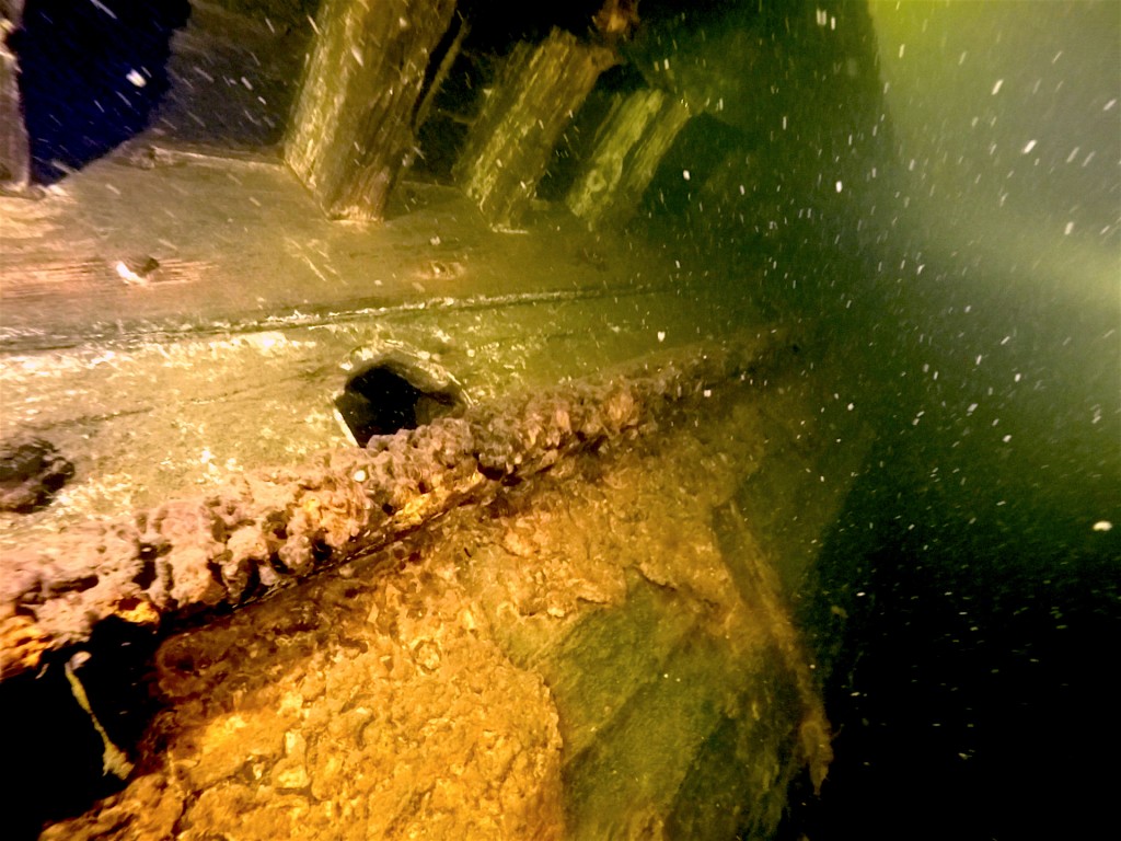 Twilight Wreck Port Side Hull Looking Astern